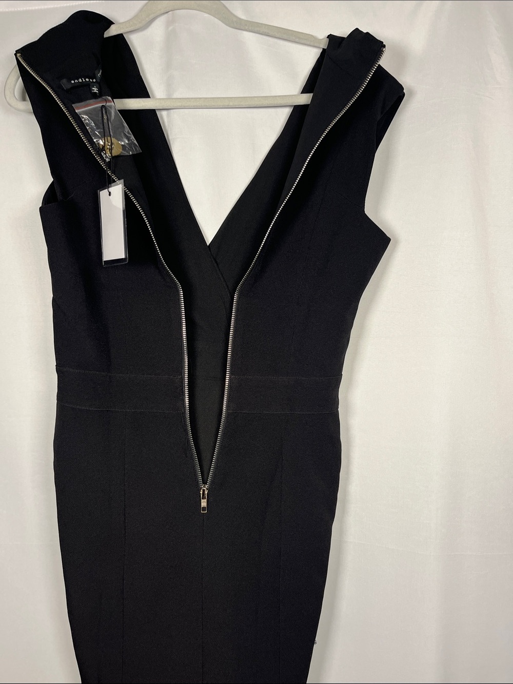 Endless rose NEW black sleeveless double breasted gold button mini dress sz s - Picture 6 of 7